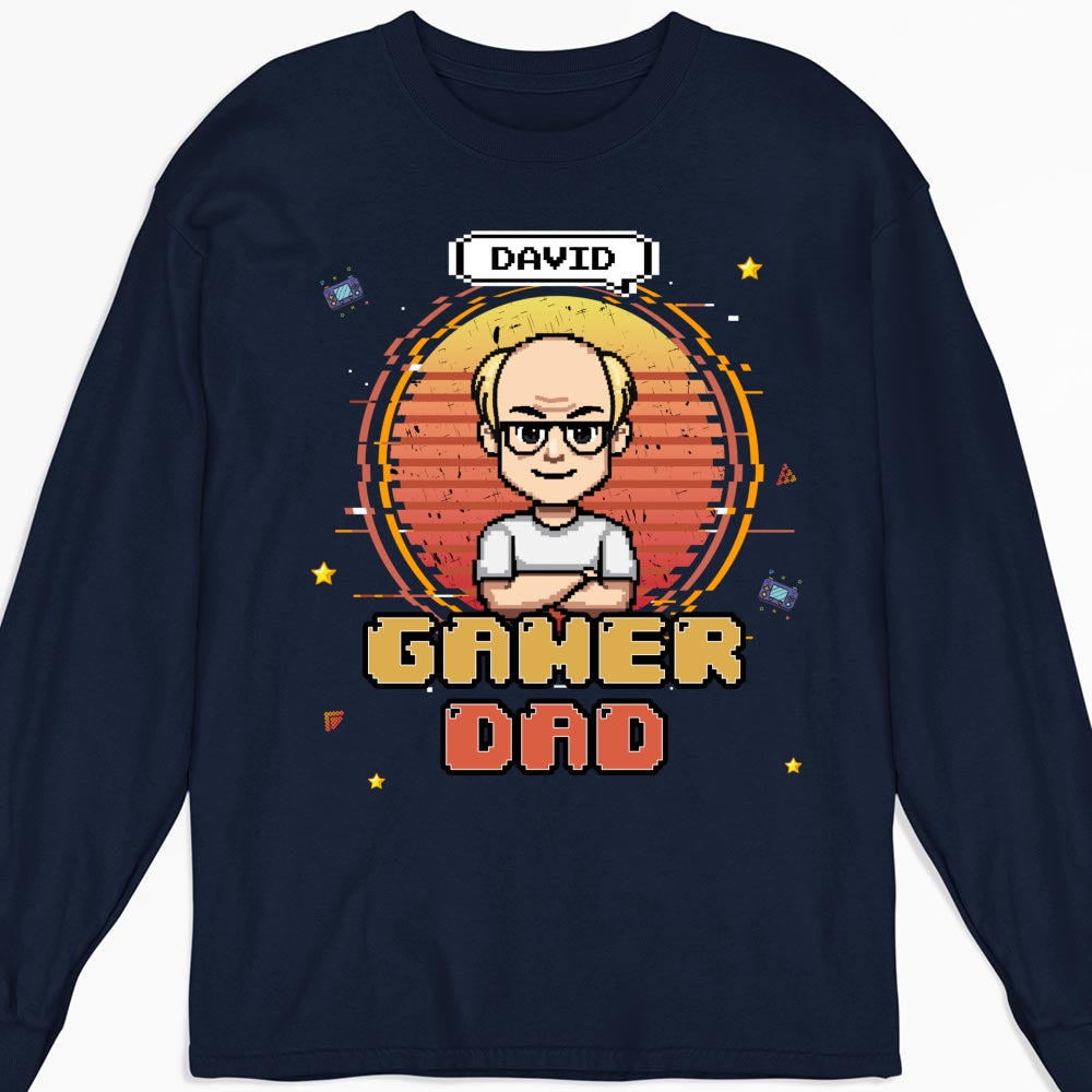 Custom Father's Day, Special Gift for Dad & Grandpa • Retro Gamer Dad - Personalized Shirt