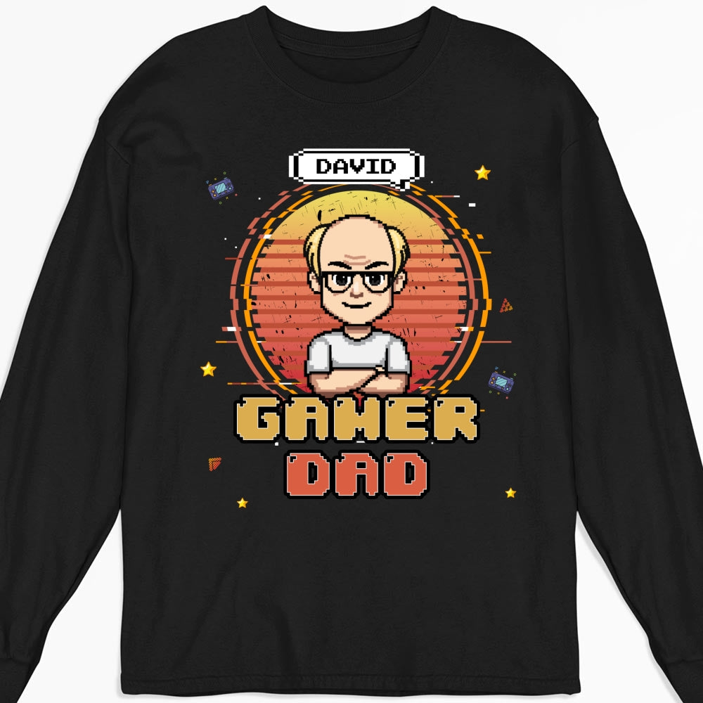 Custom Father's Day, Special Gift for Dad & Grandpa • Retro Gamer Dad - Personalized Shirt