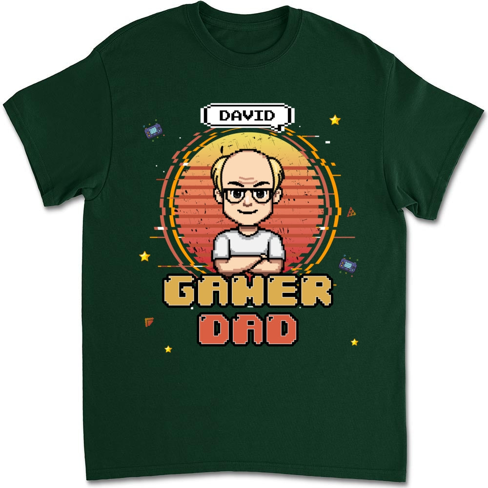 Custom Father's Day, Special Gift for Dad & Grandpa • Retro Gamer Dad - Personalized Shirt