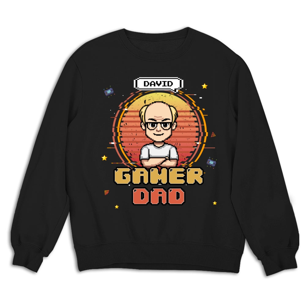 Custom Father's Day, Special Gift for Dad & Grandpa • Retro Gamer Dad - Personalized Shirt