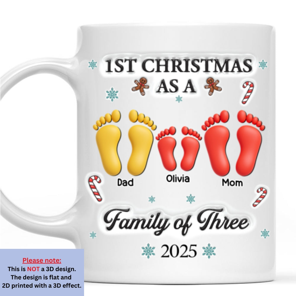 Custom Christmas & Birthday Gift for Daughter • Our First Christmas - Personalized 3D Effect Coffee Mug