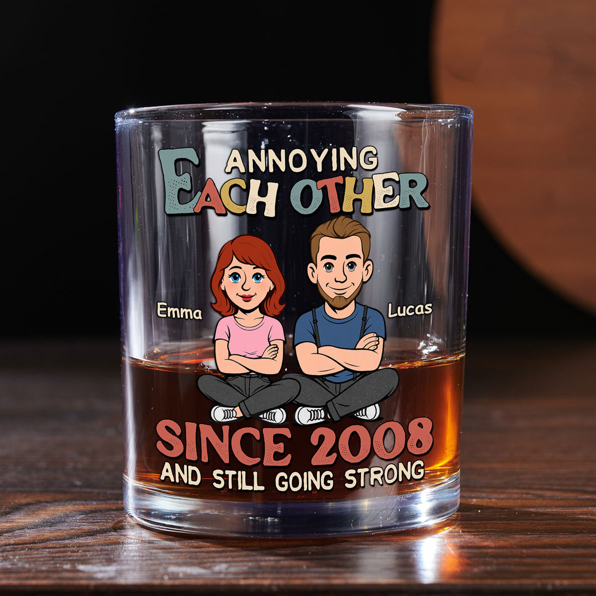 Custom Christmas Anniversary Birthday Drinkware Gifts for Husband • Love You Forever - Personalized Whiskey Glass