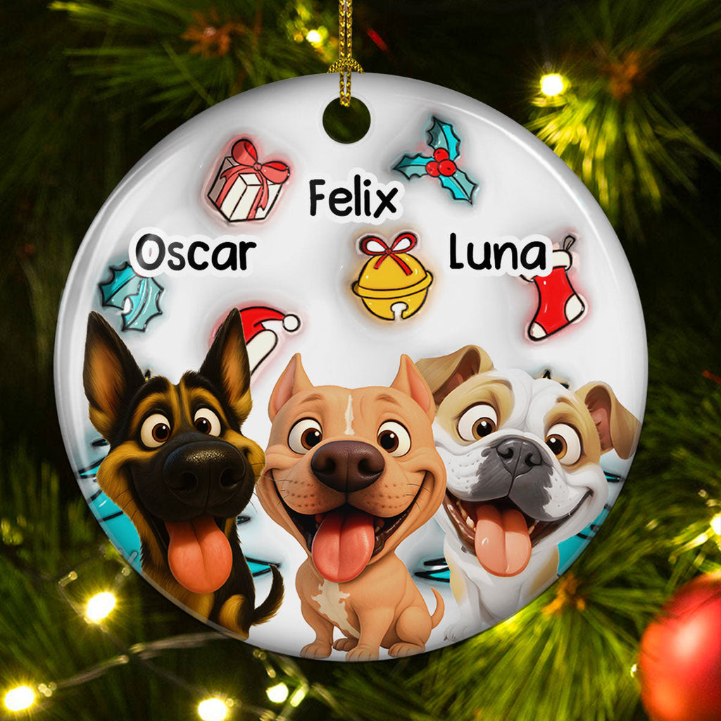 Custom Keepsake Christmas Ornament •  Santa Is Coming - Personalized 3D Inflated Effect Ceramic Ornament