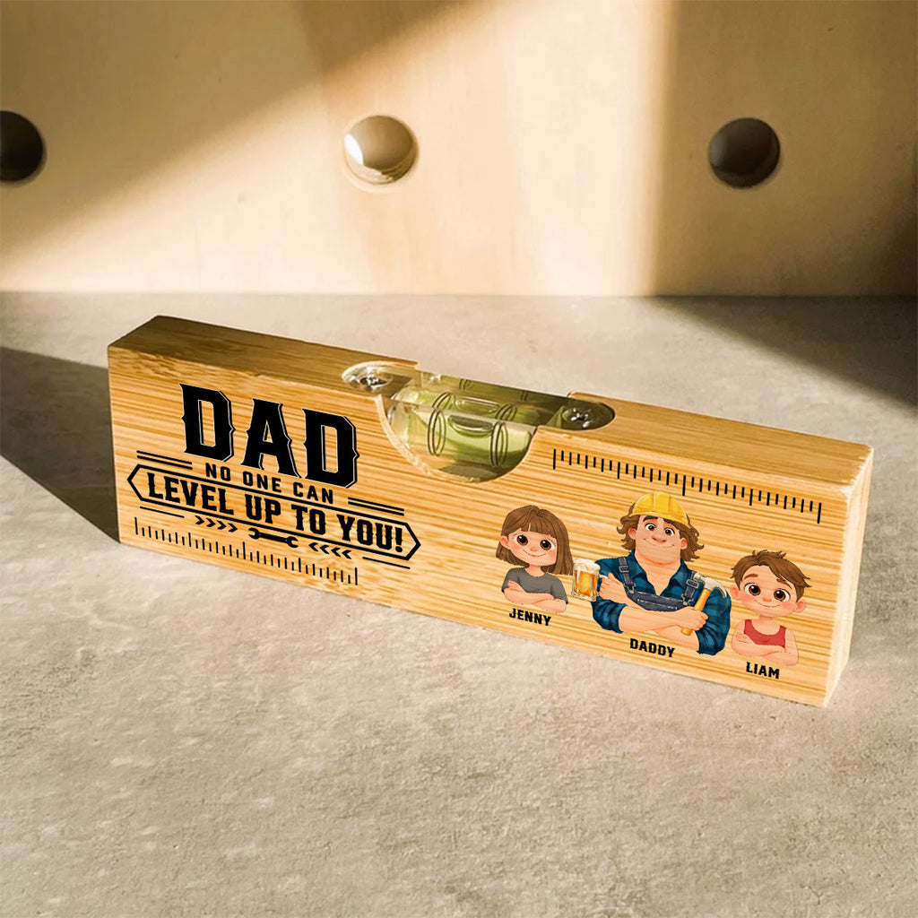 Dad Powered By Love - Personalized Wooden Spirit Level Bottle Opener