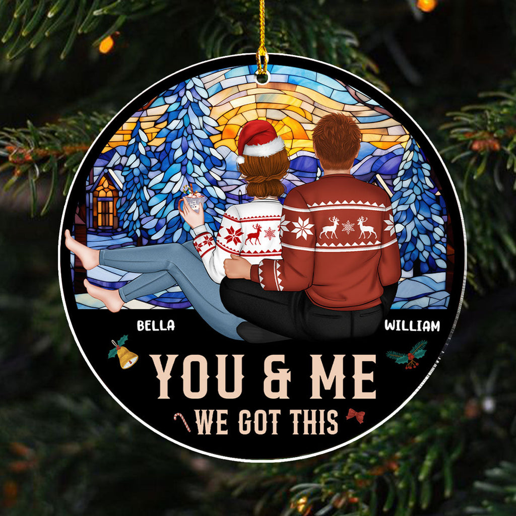 Custom Couple Christmas Ornament, Anniversary Gift •  Me And You - Personalized Acrylic Ornament