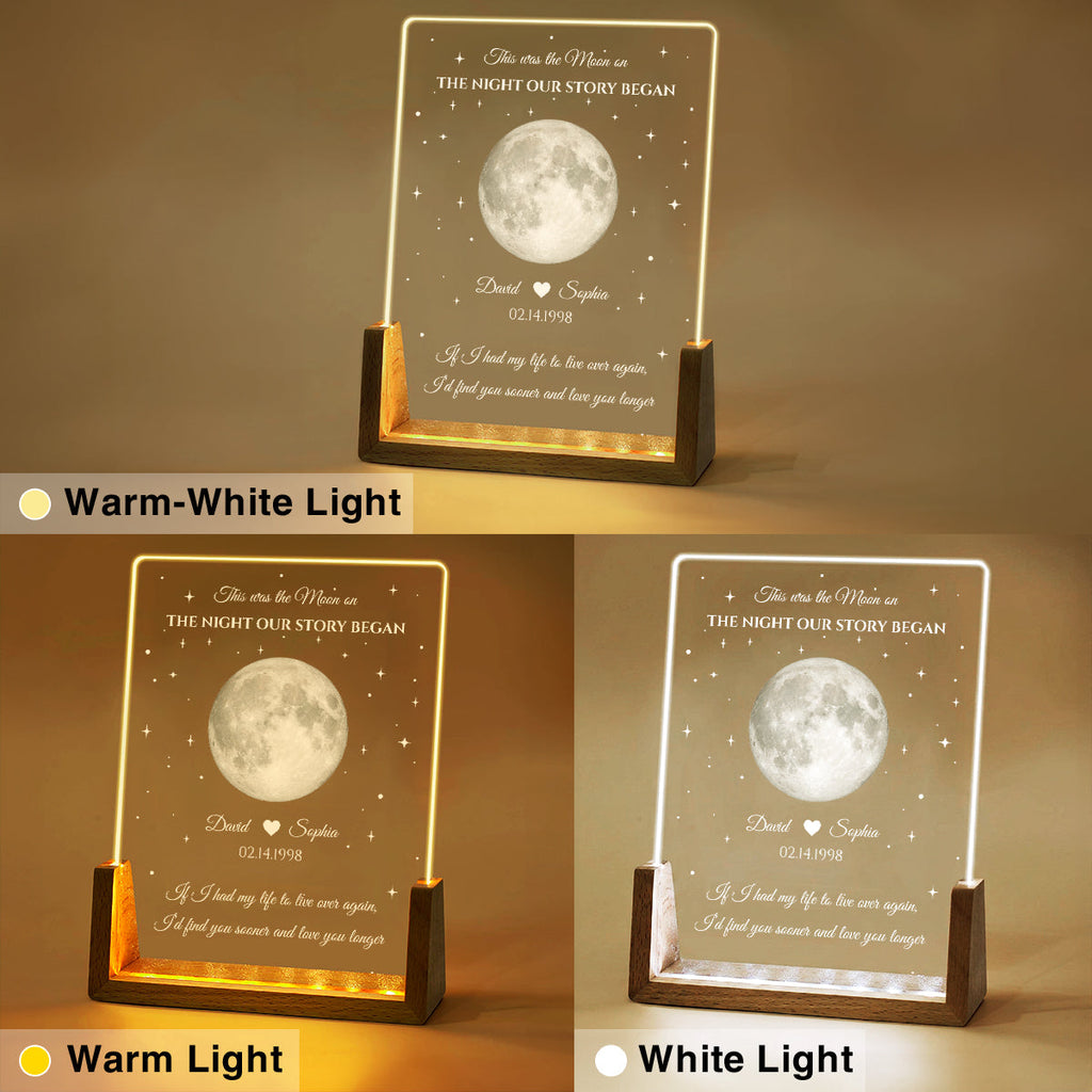 Custom Anniversary, Wedding, Christmas Gift For Husband, Him• The Moon - Personalized Night Light