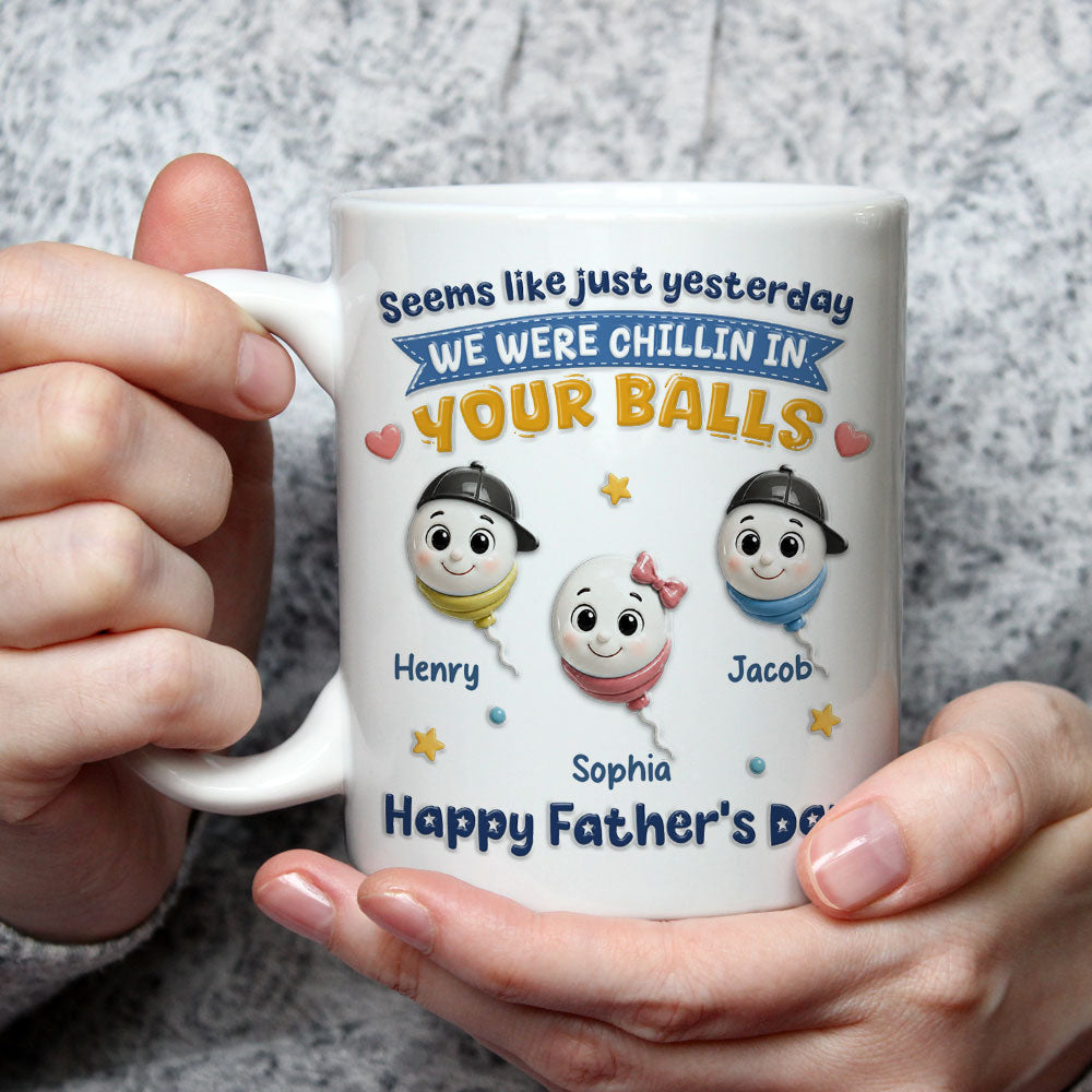 Custom Father's Day, Special Gift for Dad & Grandpa • Seems Like Just Yesterday - Personalized 3D Effect Mug
