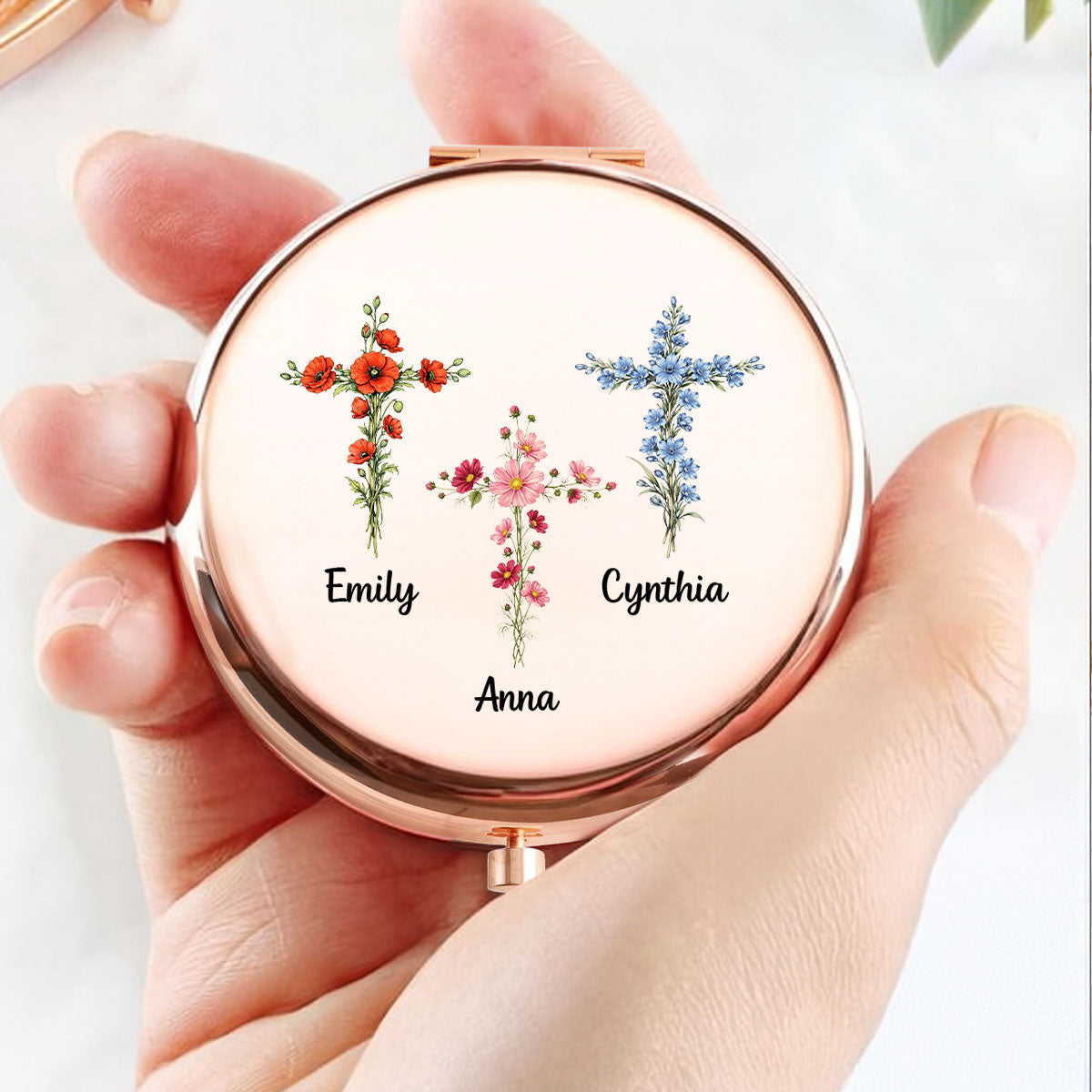 Connected By Faith - Personalized Compact Mirror