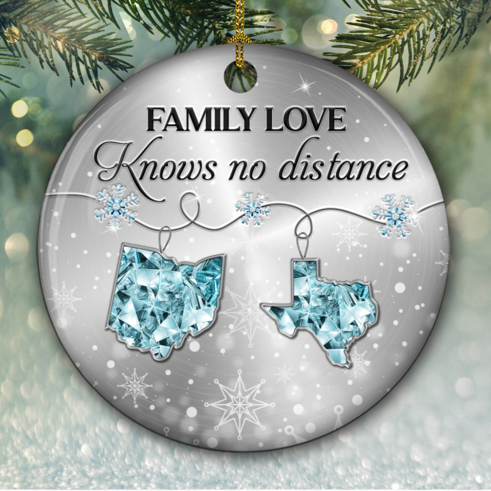 Custom Family Ornament, Christmas Gift for Family Members •  Family Love Crystal - Personalized Ceramic Ornament