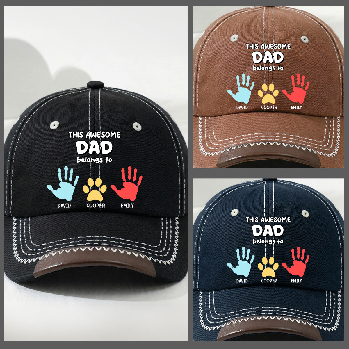 This Awesome Dad Grandpa Belongs To - Personalized Vintage Soft Baseball Cap