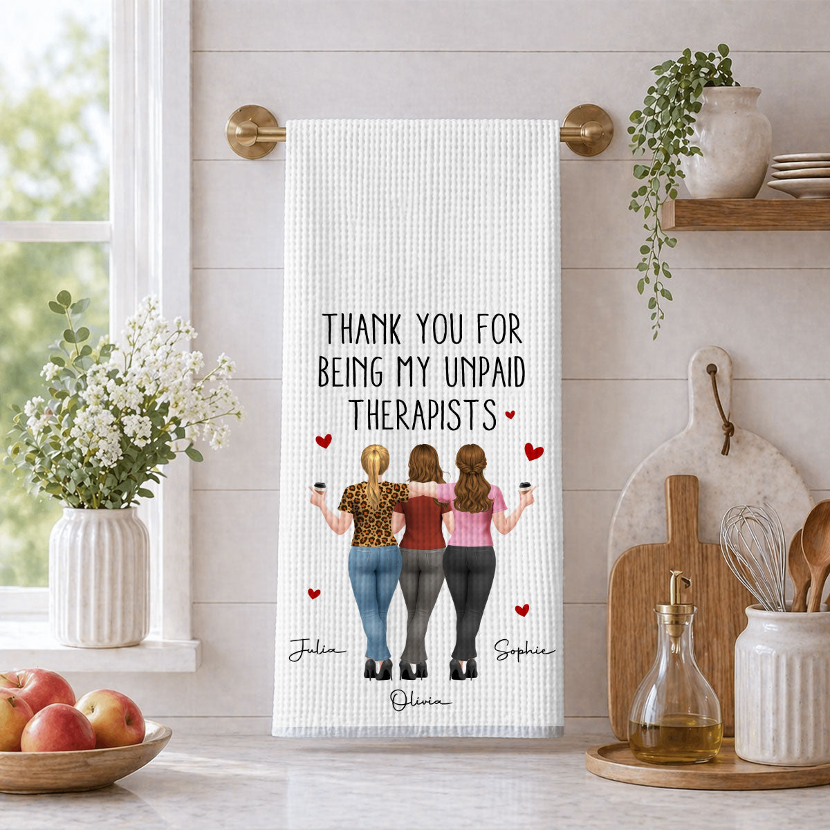 Unpaid Therapist Duo - Personalized Kitchen Towel