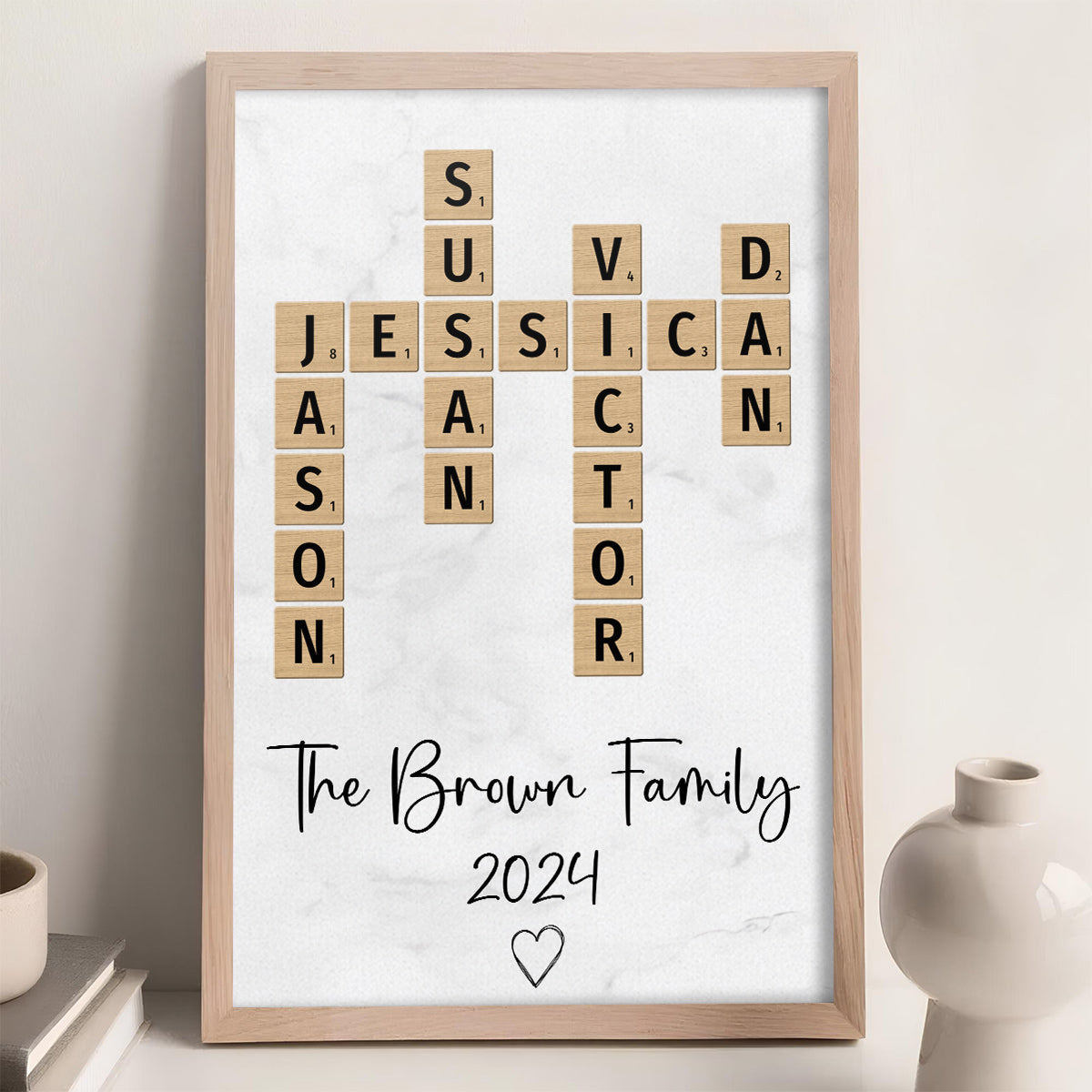 Family Crossword Art - Personalized Poster
