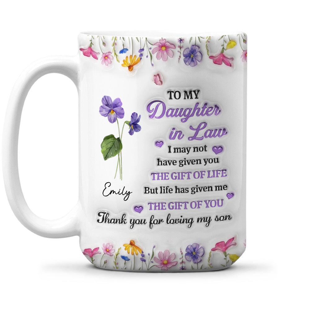 Custom Christmas & Birthday Gift for Daughter • A Daughter By Heart - Personalized 3D Inflated Effect Mug