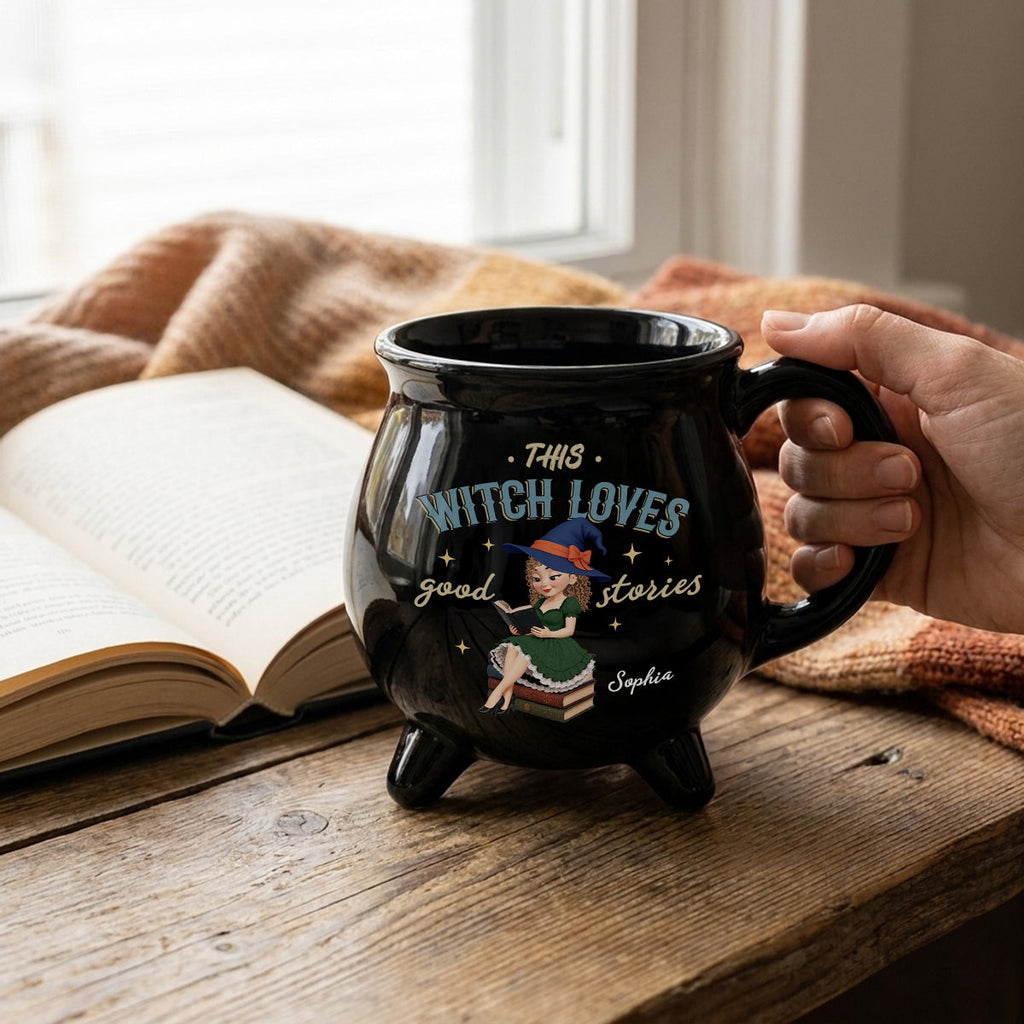 This Witch Loves Her Books - Personalized Cauldron Mug