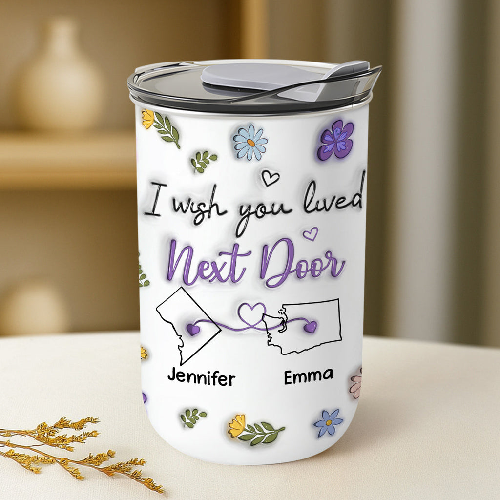 Custom Christmas Birthday Gifts For Best Friend • I Wish We Lived Closer - Personalized 10oz Tumbler