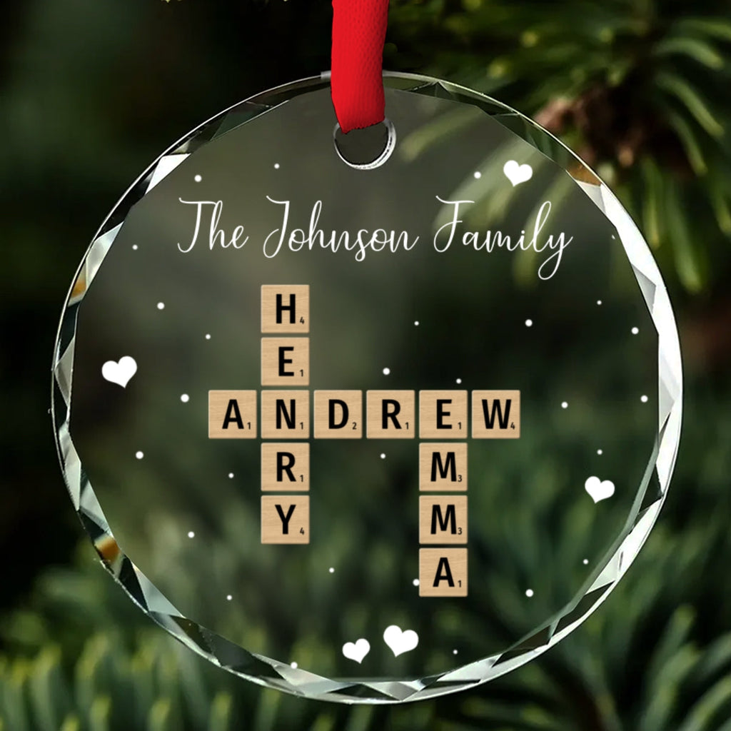 Custom Keepsake Christmas Ornament •  Together We Complete The Puzzle - Personalized Glass Ornament