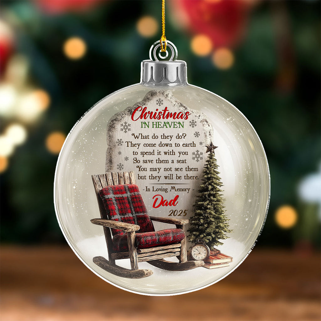Custom Memorial Christmas Ornament, Sympathy Keepsake •  Christmas In Heaven 2025 - Personalized Acrylic Ornament