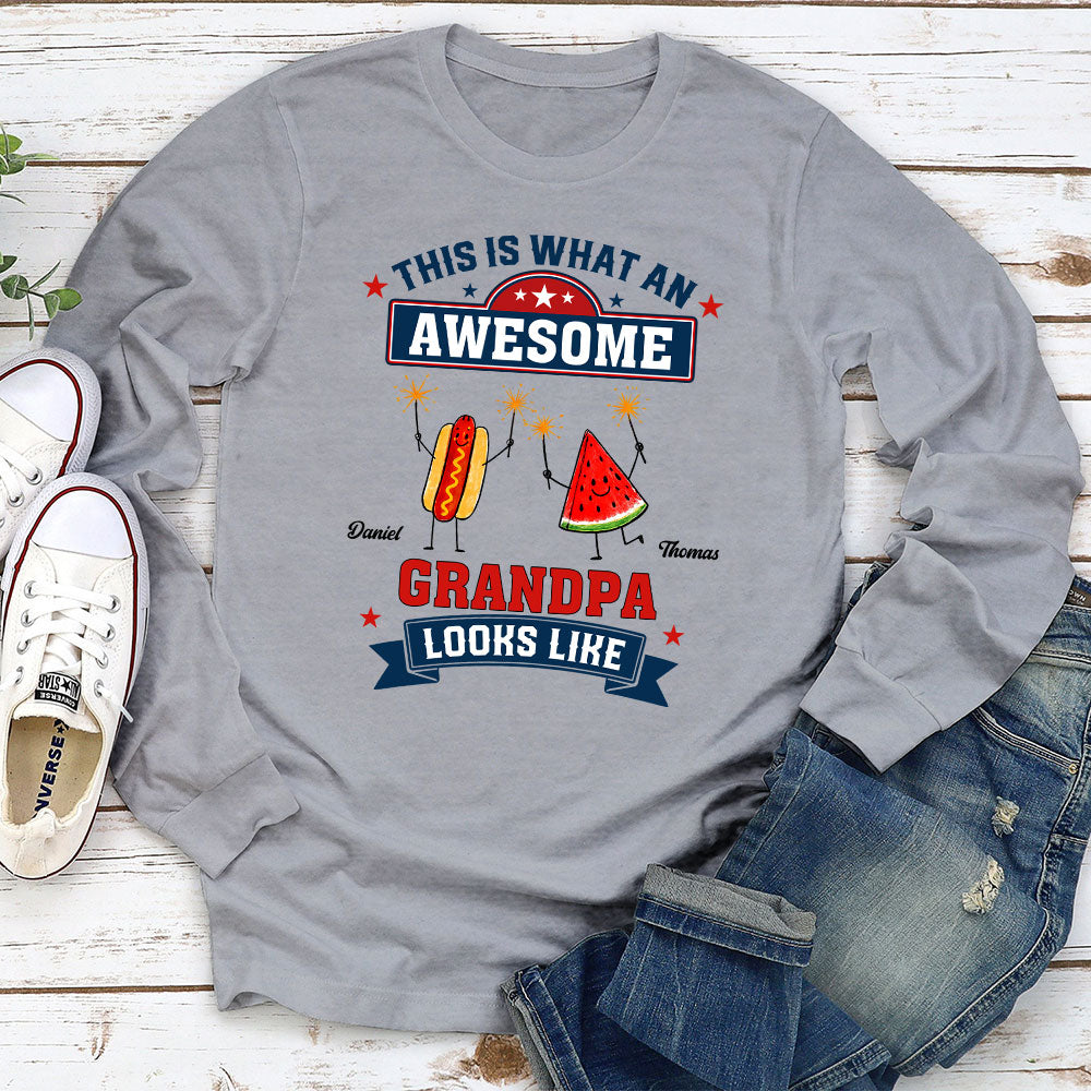 Custom Christmas & Birthday Gift for Grandpa • What The Awesome One Looks Like - Personalized Shirt