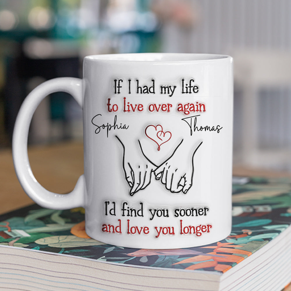 Custom Anniversary Keepsake Gifts For Couple • Love You Longer - Personalized 3D Inflated Effect Mug