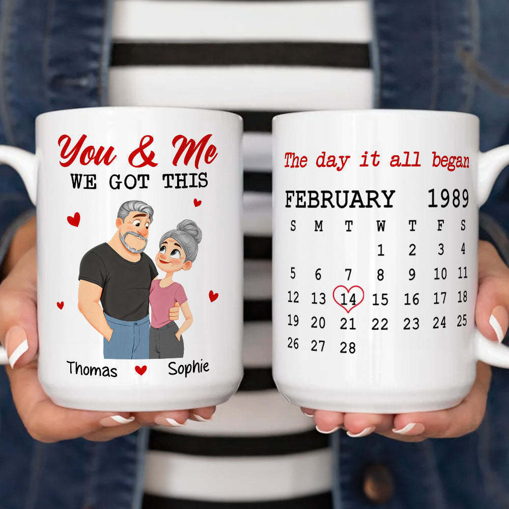 Custom Anniversary Keepsake Gifts For Couple • You And Me Got This - Personalized Coffee Mug