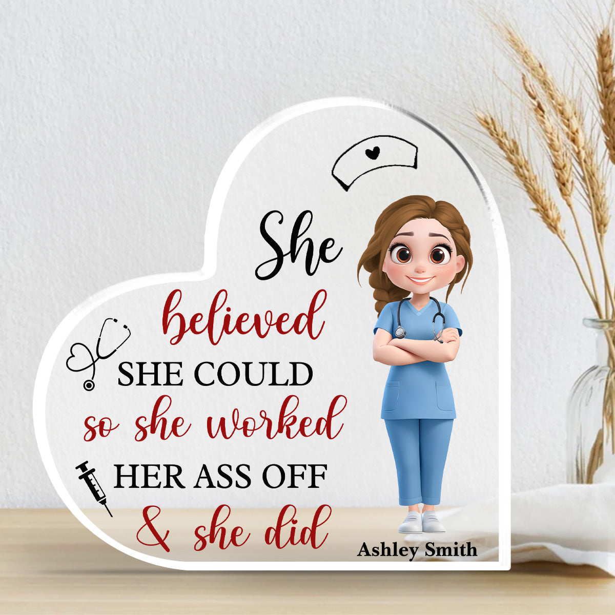 Custom Decor for Mom, Special Gift for Mother • Proud Nurses - Personalized Acrylic Plaque