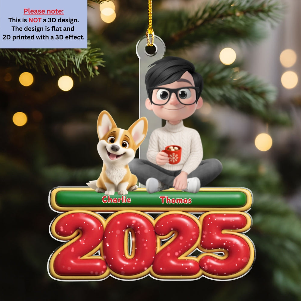 Custom Keepsake Christmas Ornament •  Me And My Fur Babies - Personalized Acrylic Ornament