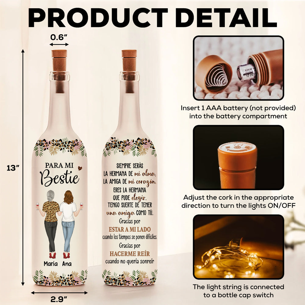 Eres Mi Hermana Del Alma – Lámpara De Botella Personalizada