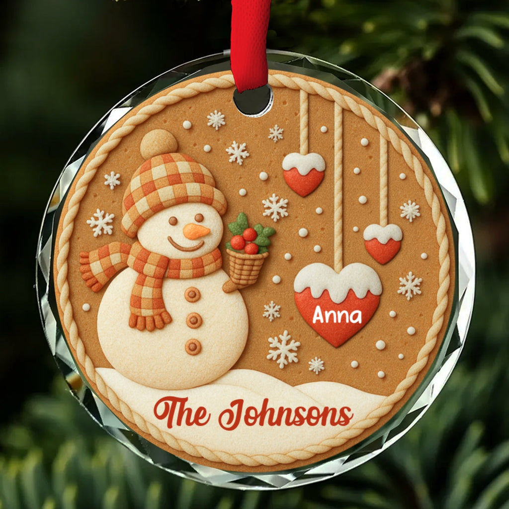 Custom Family Ornament, Christmas Gift for Family Members •  Cozy Season - Personalized Glass Ornament