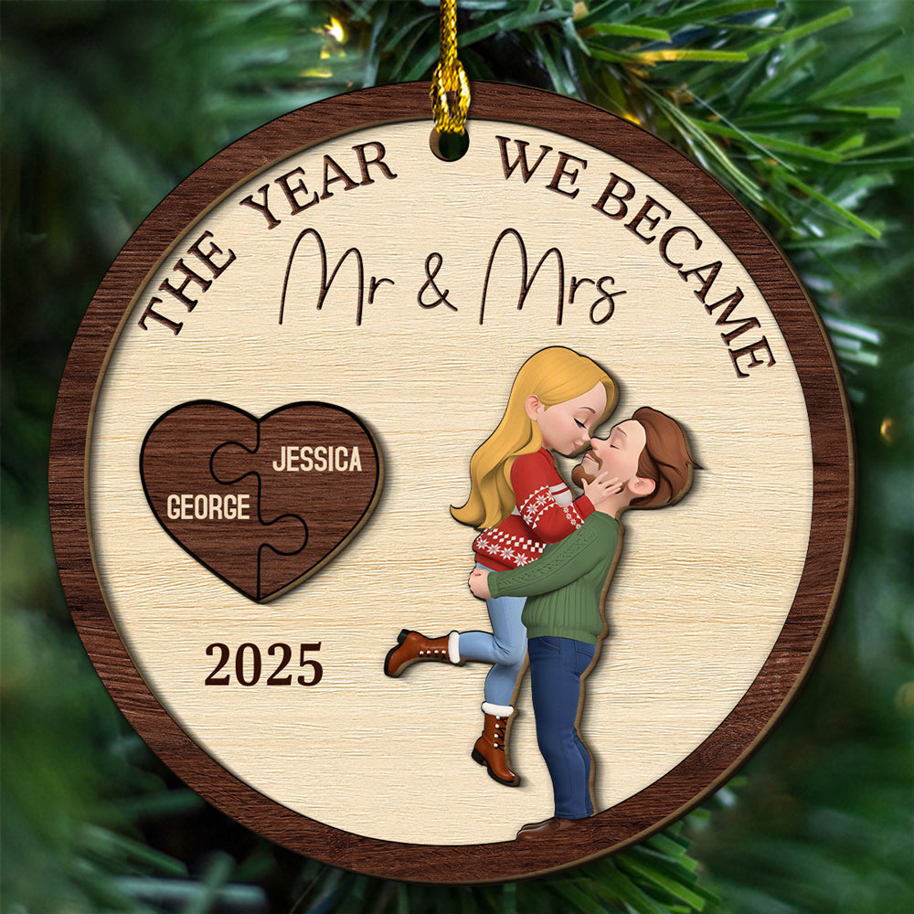 Custom Keepsake Christmas Ornament •  You Complete My Whole Heart - Personalized Freeshape 2-Layered Wood Ornament