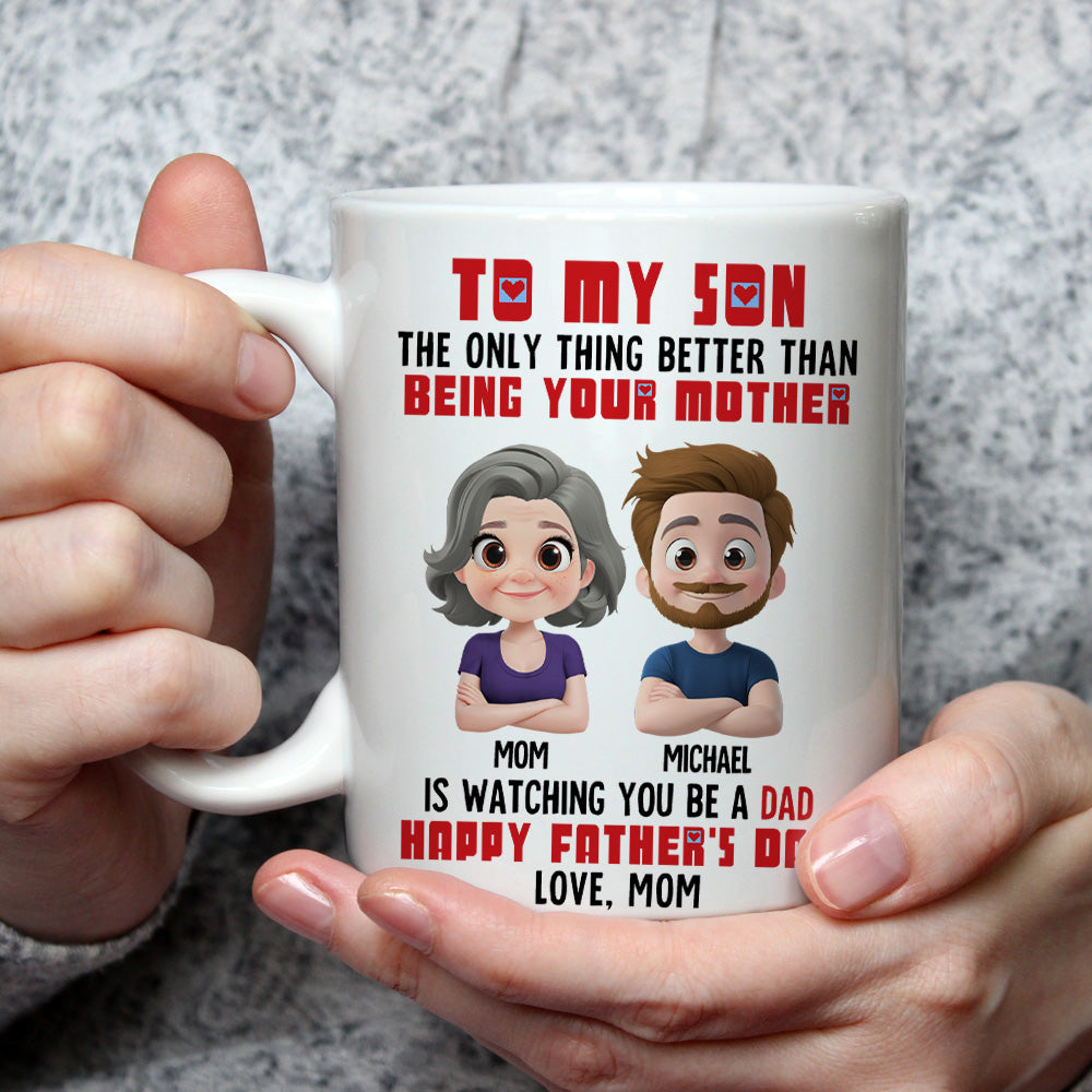 Custom Father's Day Gift For Son • Mother And Son - Personalized Coffee Mug