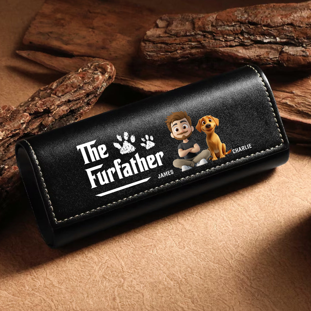 Cool Pet Father - Personalized Leather Eyeglass Case