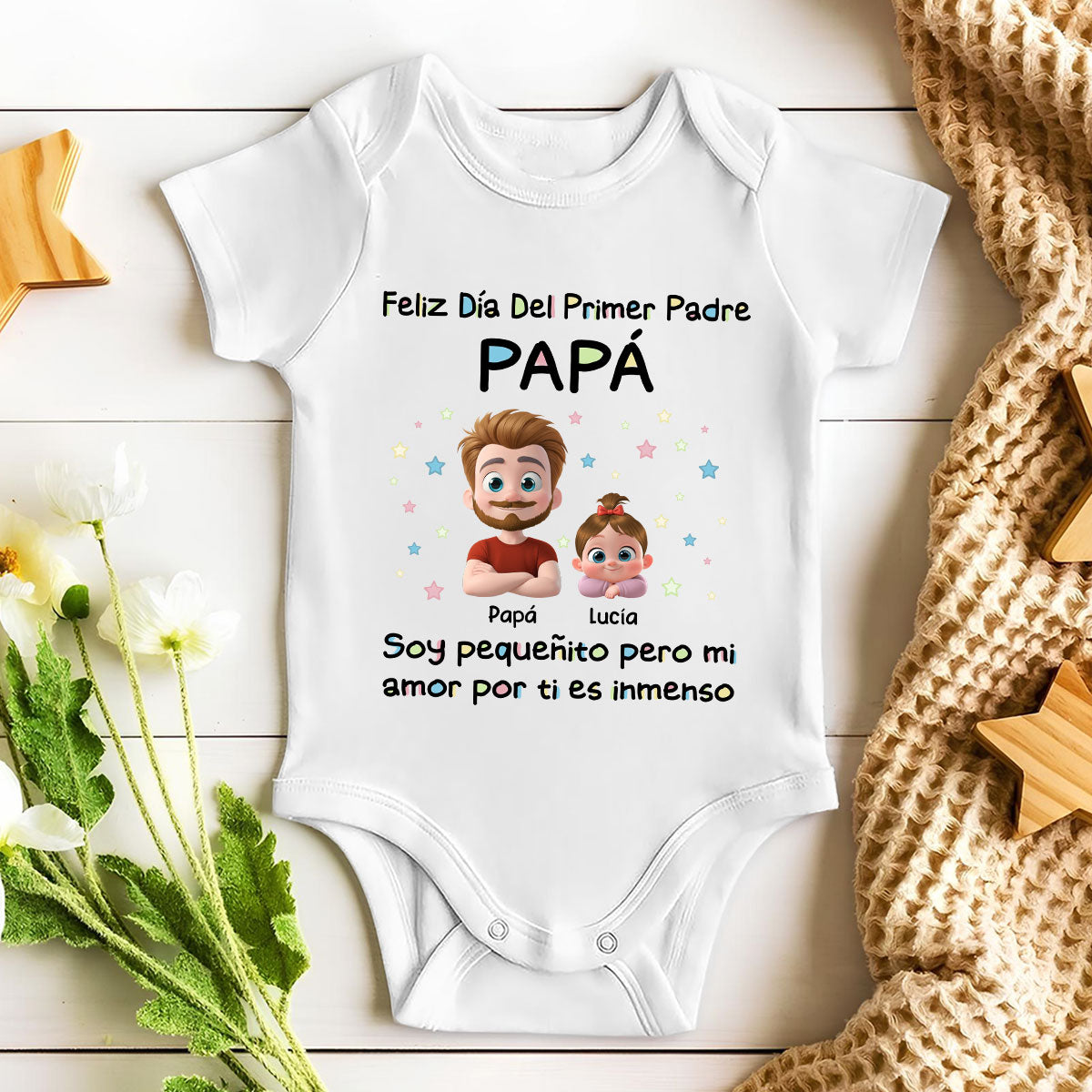Día Del Primer Padre - Mono De Bebé Personalizado