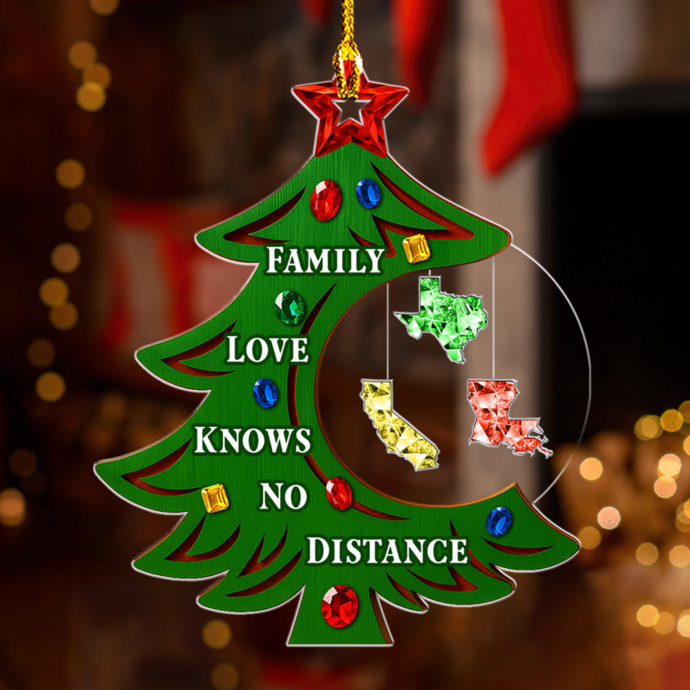 Custom Family Ornament, Christmas Gift for Family Members •  Family Together States - Personalized Acrylic Ornament