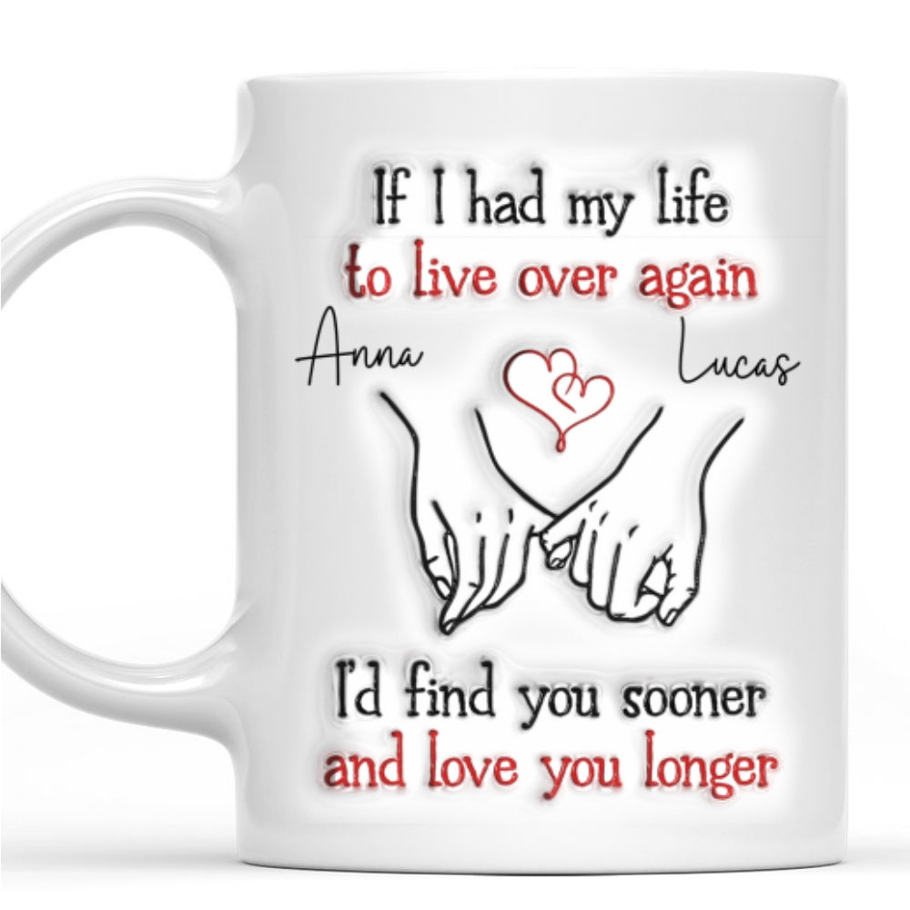 Custom Anniversary Keepsake Gifts For Couple • Love You Longer - Personalized 3D Inflated Effect Mug
