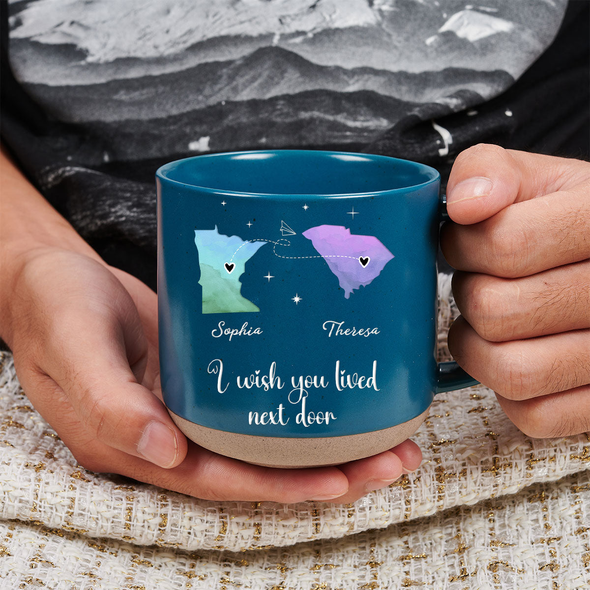 Custom Best Friend, Christmas & Birthday Friendship Keepsake Gift • I Hope We Were Neighbors - Personalized Pottery Mug