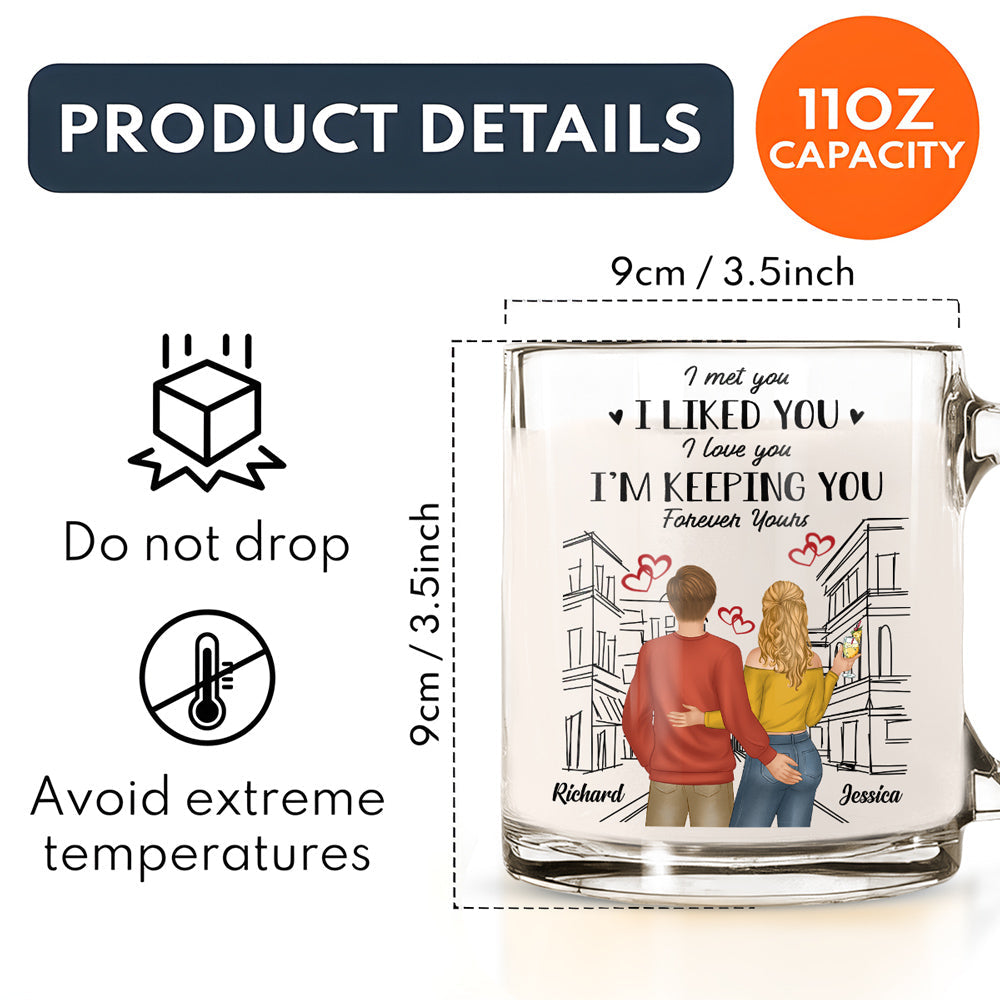 Custom Anniversary Keepsake Gifts For Couple • Forever Love You - Personalized Glass Mug