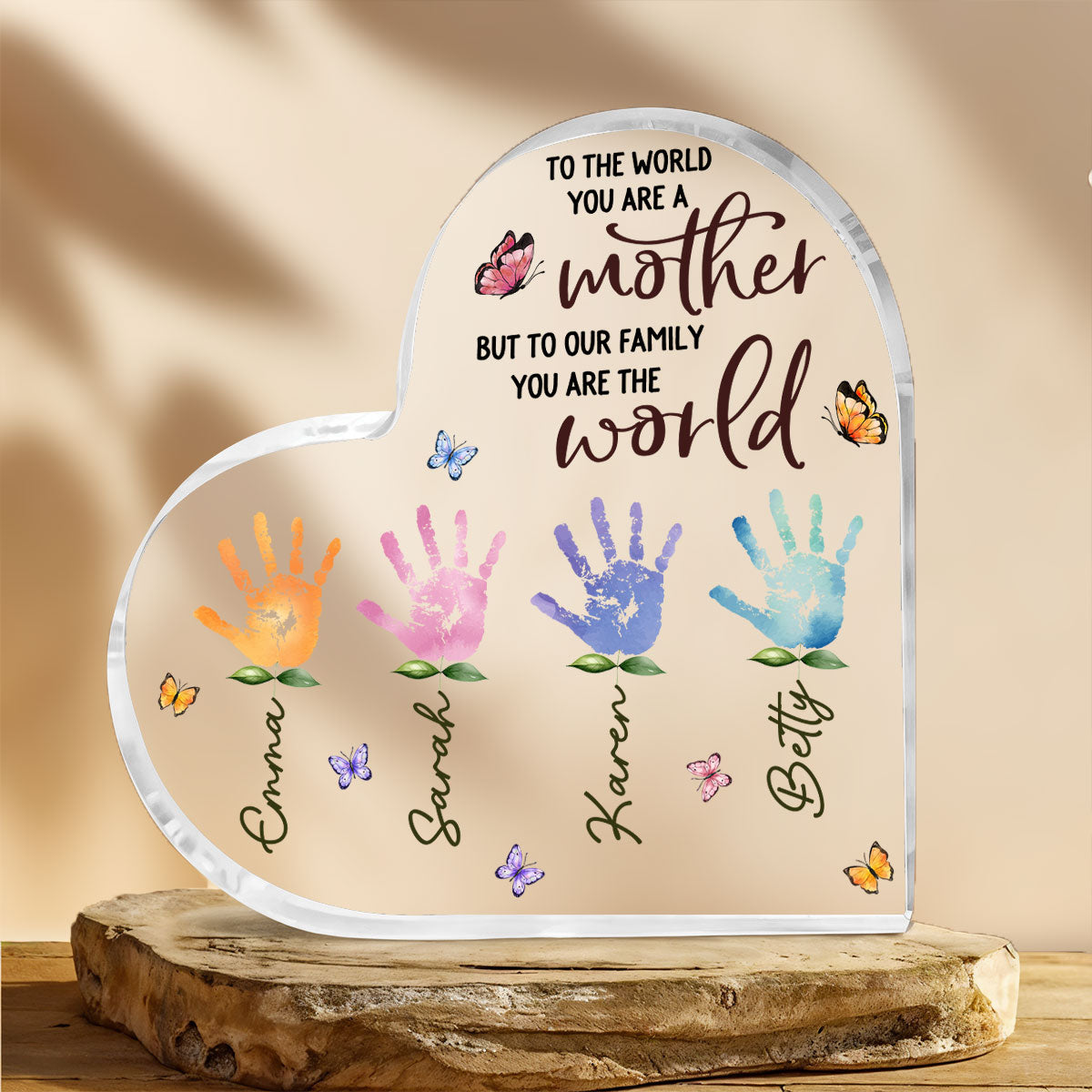 Custom Mother's Day Decor, Gift for Mom & Grandma • You Are The World Version 2 - Personalized Acrylic Plaque