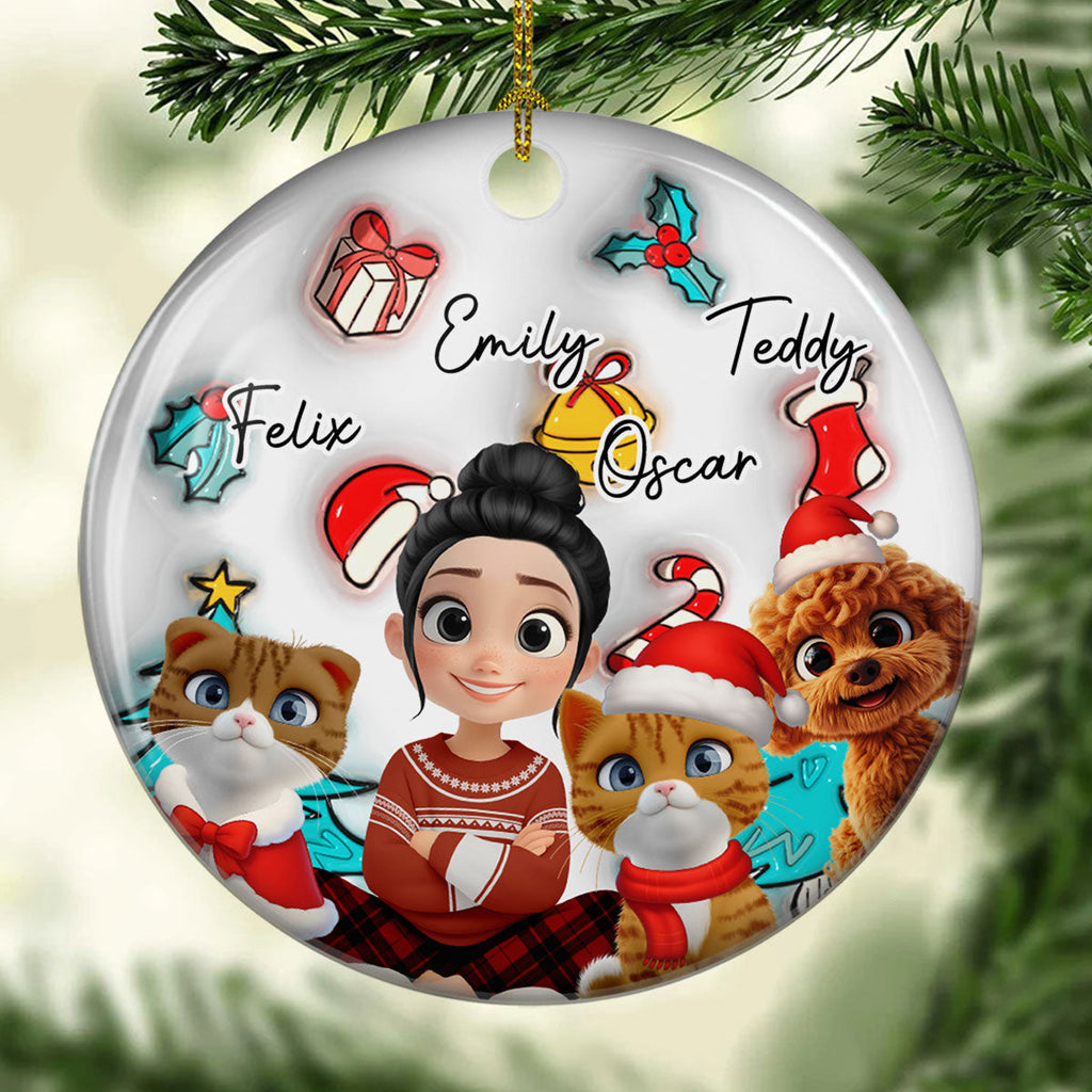 Custom Keepsake Christmas Ornament •  Santa Is Coming To Them - Personalized 3D Inflated Effect Ceramic Ornament