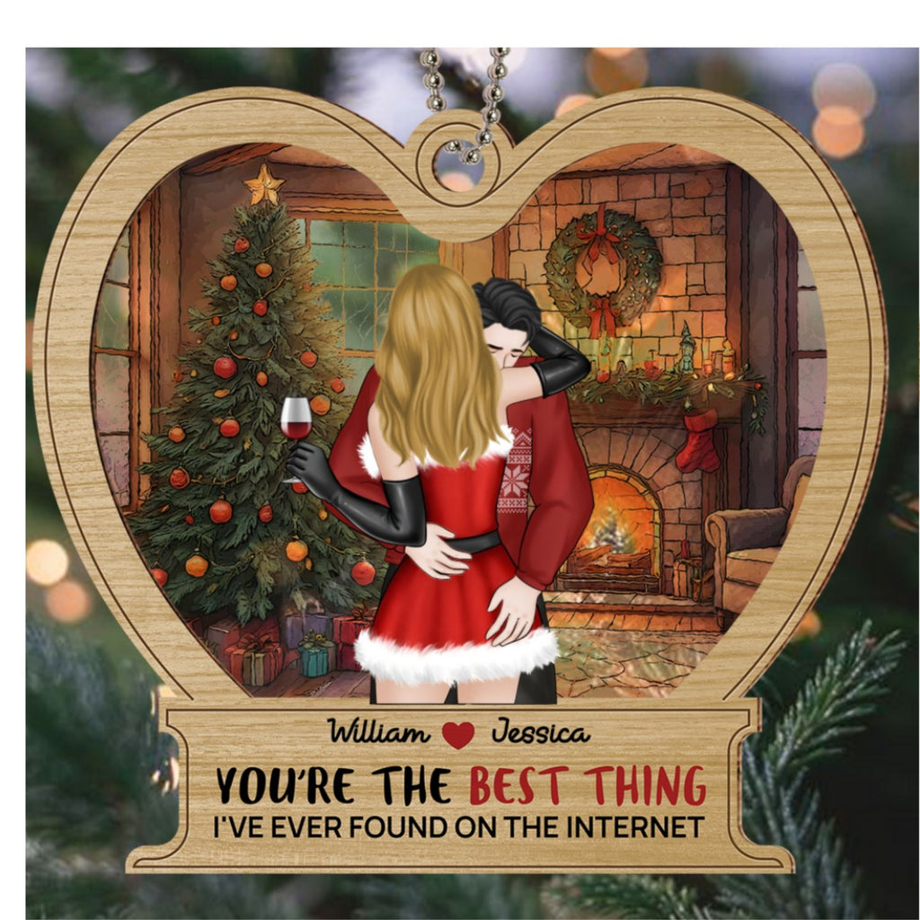 Custom Couple Christmas Ornament, Anniversary Gift •  You're The Best Thing - Personalized Suncatcher Ornament