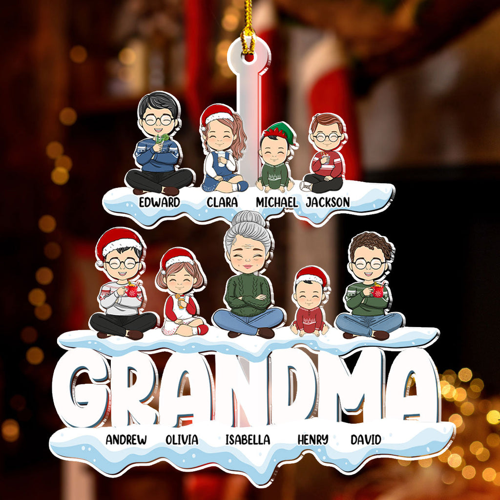 Custom Family Ornament, Christmas Gift for Family Members •  Grandparents And Kids - Personalized Acrylic Ornament