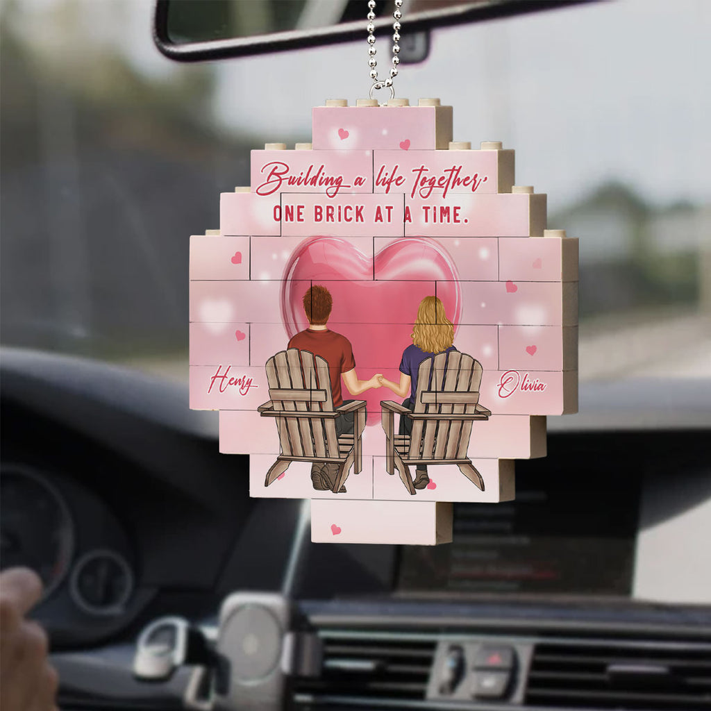 One Brick At A Time- Personalized Puzzle Car Ornament