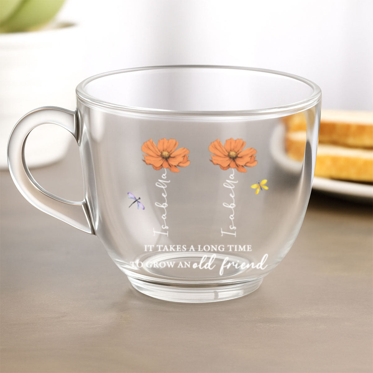 It Takes A Long Time - Personalized Glass Tea Cup