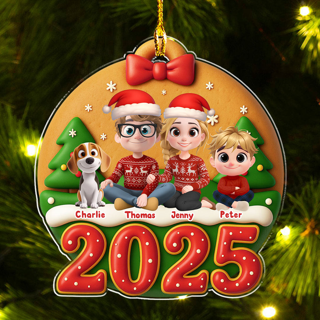 Custom Family Ornament, Christmas Gift for Family Members •  Family Circle Cake - Personalized Acrylic Ornament