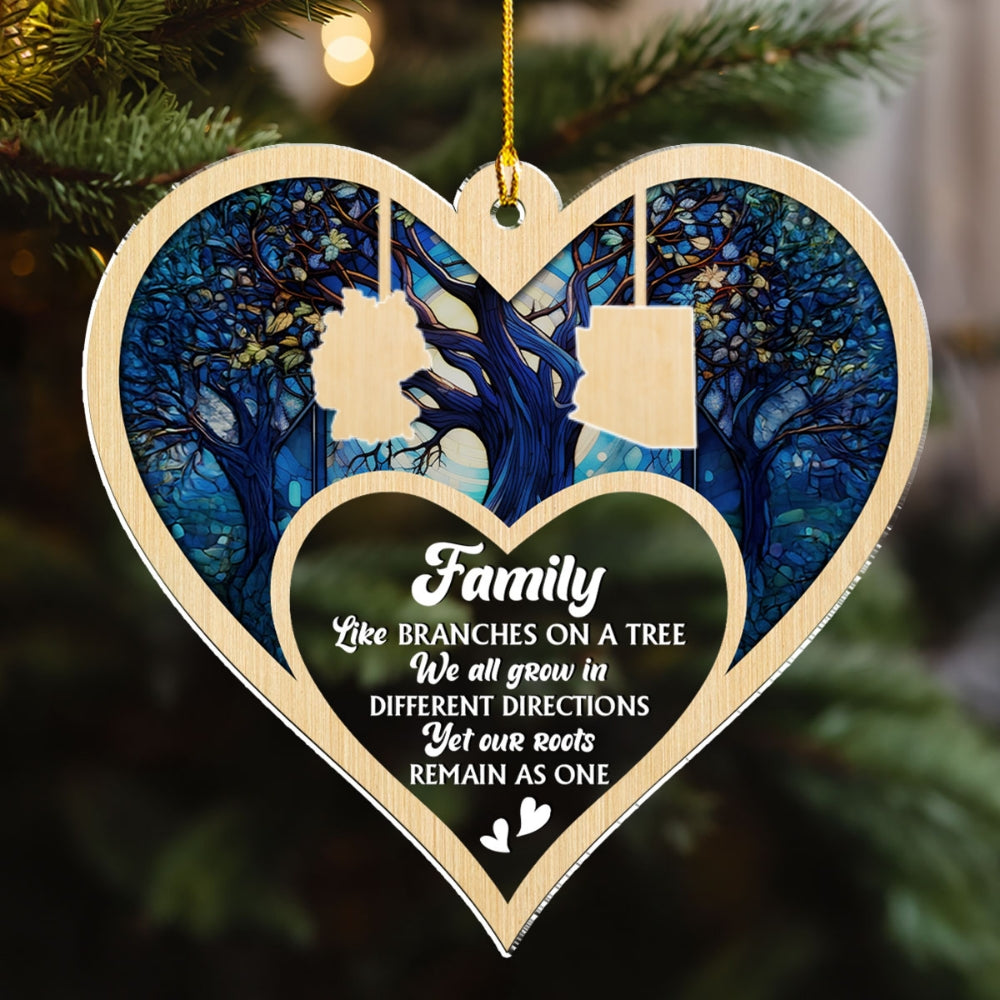 Custom Family Ornament, Christmas Gift for Family Members •  Family Like Branches On A Tree - Personalized Acrylic Ornament