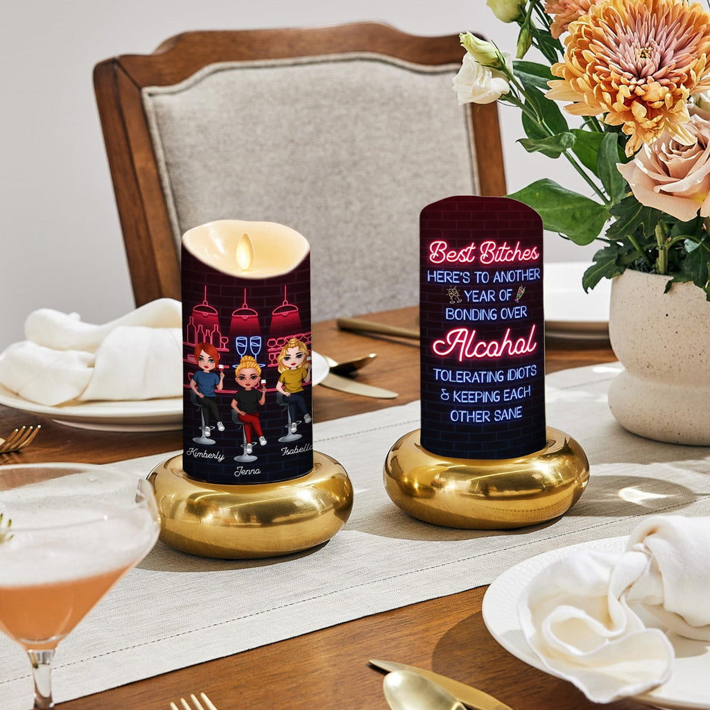 Alcohol Best Friends - Personalized LED Candle