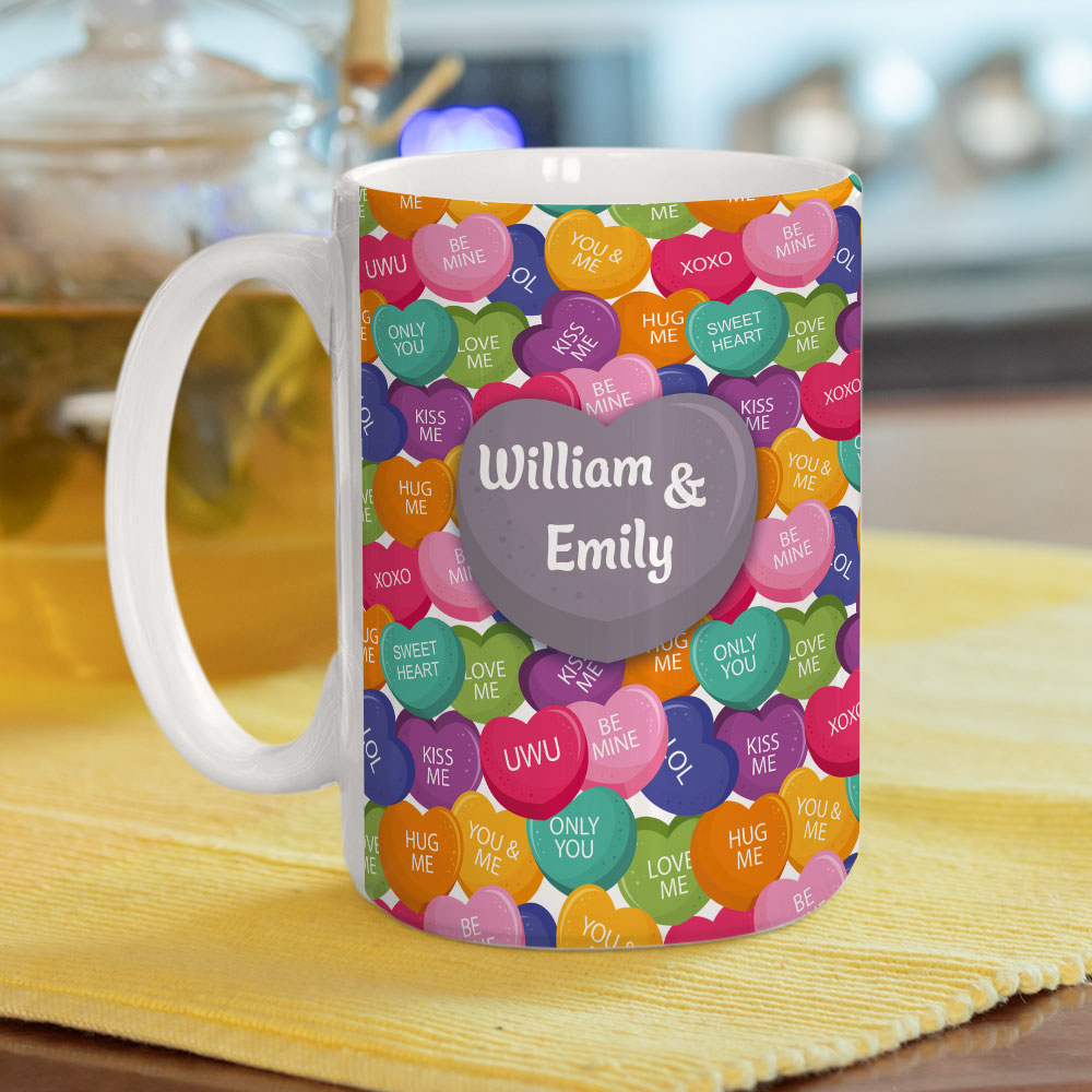 Custom Anniversary Keepsake Gifts For Couple • Love Laughter And Candy- Personalized Coffee Mug