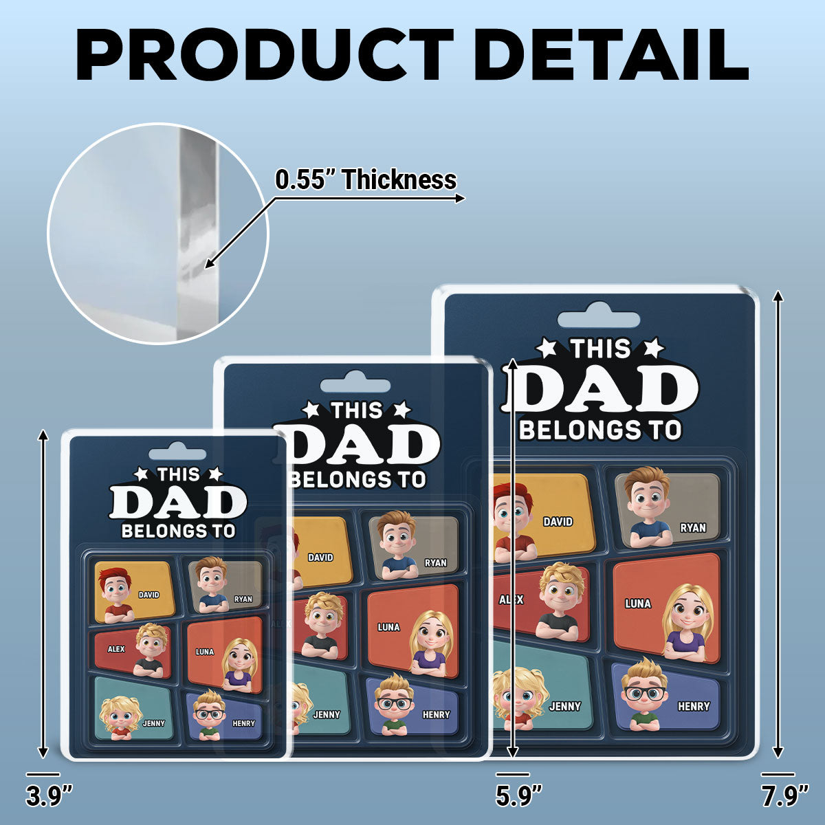 Custom Father's Day Decor, Gift for Dad & Grandpa • This Daddy Belong To - Personalized Acrylic Plaque