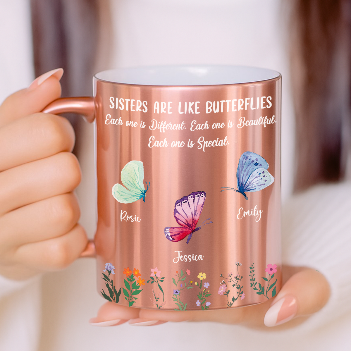 Custom Christmas & Birthday Gift For Sister • Sister Are The Gardeners Of Our Souls - Personalized Metallic Mug
