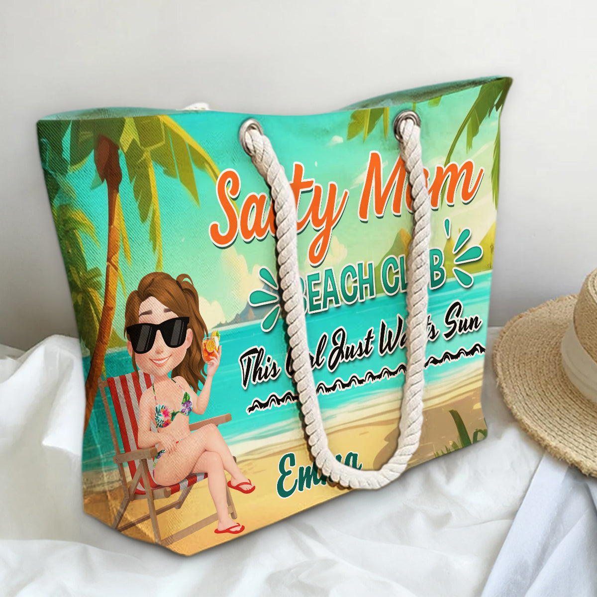 Moms Just Wanna Beach More - Personalized Beach Bag