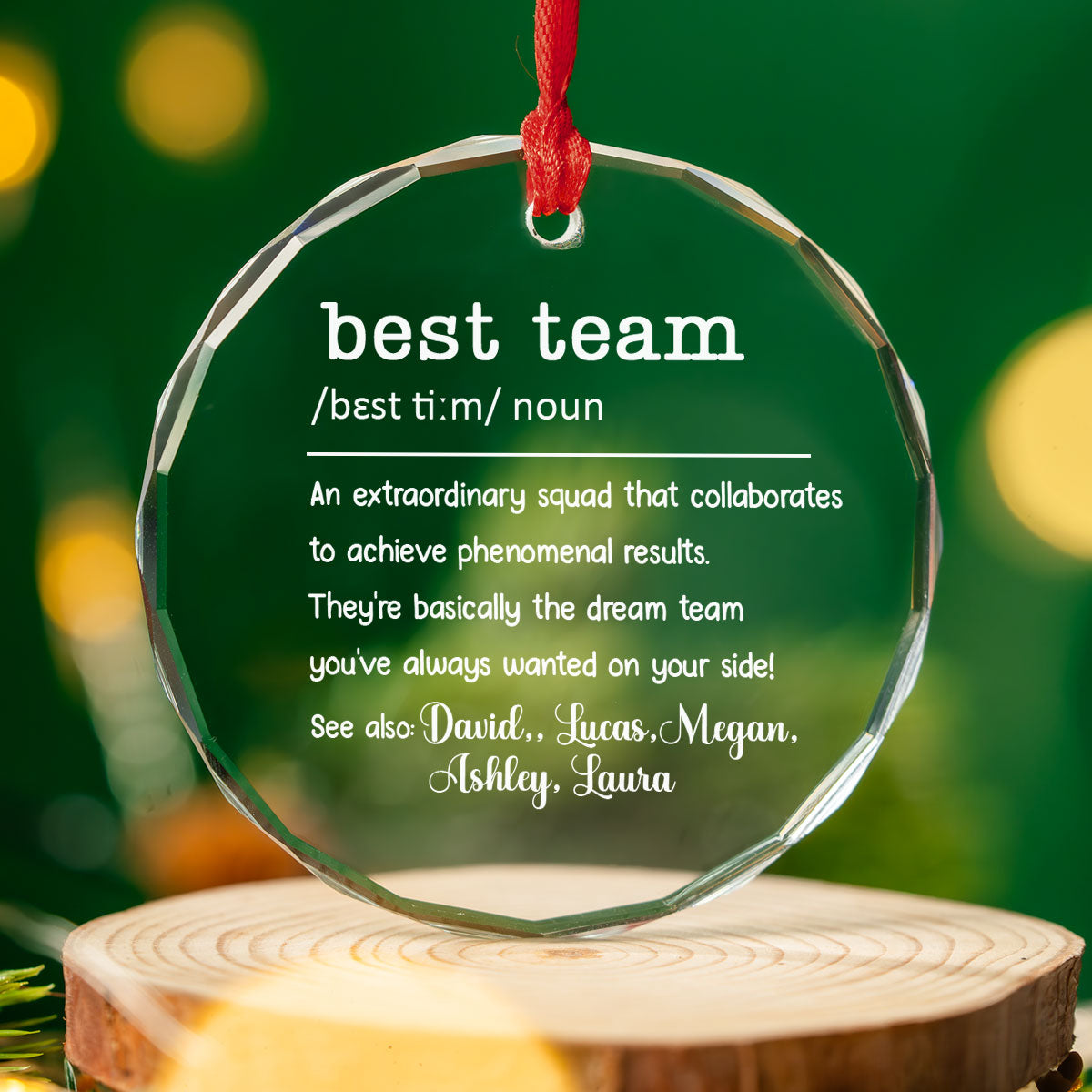 Custom Coworker Christmas Ornament, Team Appreciation Gift •  We Are One Epic Team - Personalized Glass Ornament